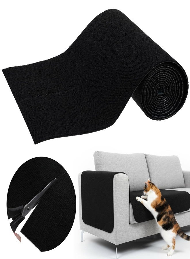 JOUTYFOR Cat Scratch Mat, Adhesive Trimmable Cat Scratching Climbing Carpet Mat Replacement for DIY Cats Tree Shelf Couch Corner Wall Cats Scratcher Furniture Protector (Black, 120 x 15.8 Inches) - Image 1